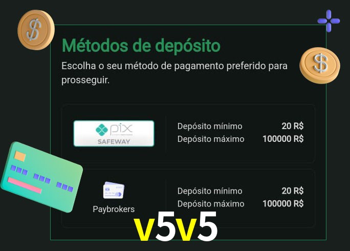 O cassino v5v5 oferece uma grande variedade de métodos de pagamento